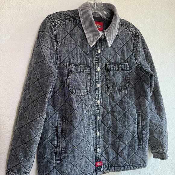 Dickies 💋 Women's Quilted Chore Jacket \\ Size Small // Washed Black \\ Zumies - Picture 6 of 16